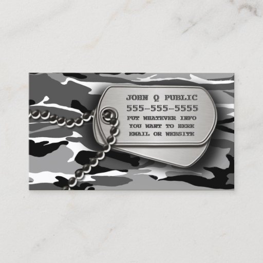 Customizable Arctic Camo Dog Tags Business Card