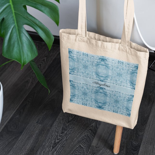 Arctic Carryall | Blue & White Feather Pattern  Tote Bag (Creator Uploaded)