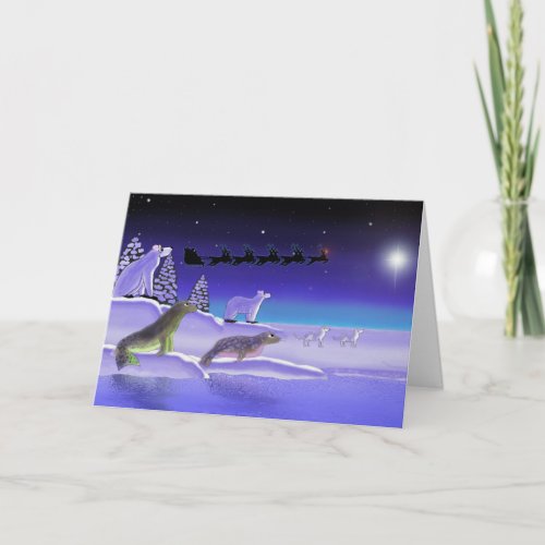 Arctic Christmas Eve Holiday Card