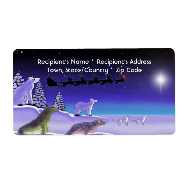 Arctic Christmas Eve Shipping Labels (Front)