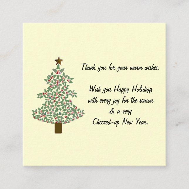 Arctic Christmas Tree Enclosure Card (Front)
