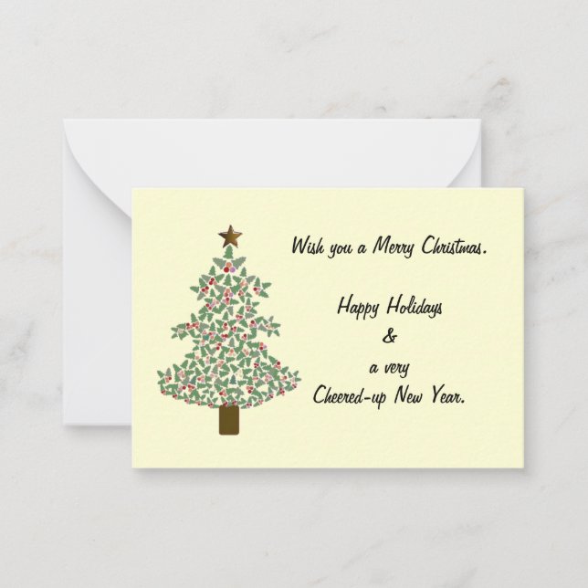 Arctic Christmas Tree Note Card (Front)
