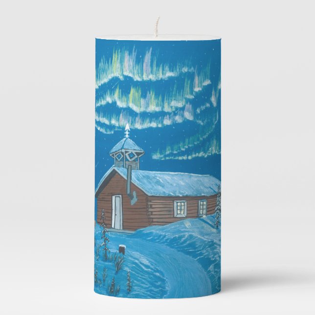 Arctic Church Pillar Candle (Front)