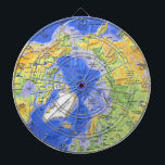 Arctic Circle Dartboard<br><div class="desc">With the bullseye centered on the North Pole, the Arctic Circle is the focus of this dual map/dartboard. Make your territorial claims with every toss of your darts! Quick, the ice is melting... .</div>