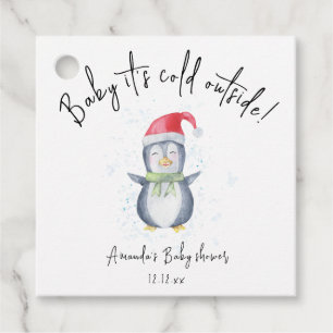 Arctic cute Penguin - baby it's cold outside Favor Tags