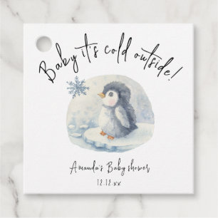 Arctic cute Penguin - baby it's cold outside Favor Tags