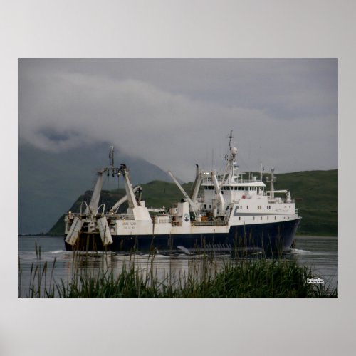 Arctic Fjord CatcherProcessor in Unalaska Bay Poster