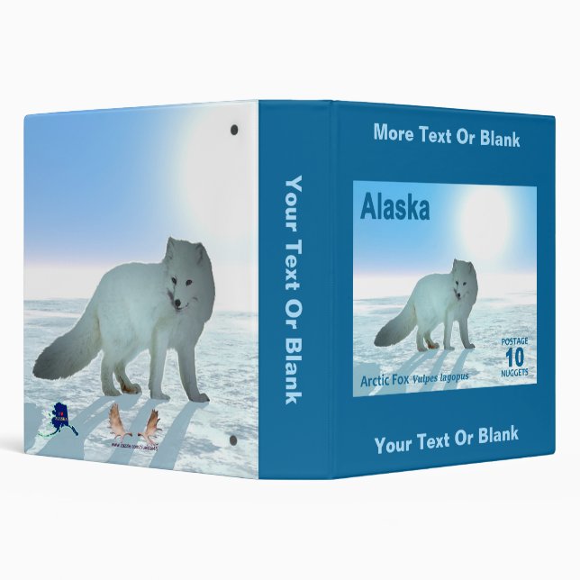 Arctic Fox - Alaska Postage 3 Ring Binder (Background)