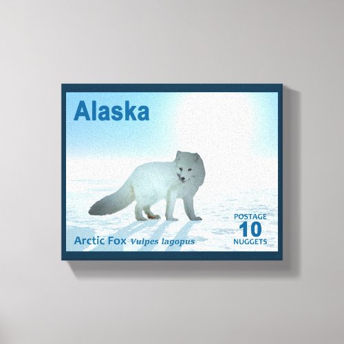 Arctic Fox _ Alaska Postage Canvas Print