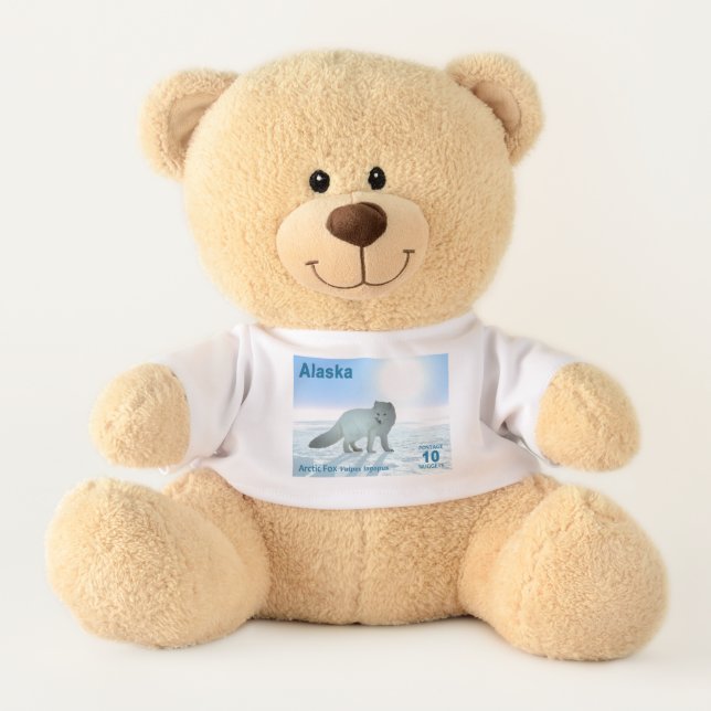 Arctic Fox - Alaska Postage Teddy Bear (Front)