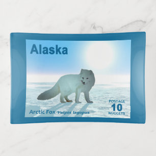 Arctic Fox - Alaska Postage Trinket Tray