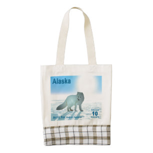 Arctic Fox - Alaska Postage Zazzle HEART Tote Bag