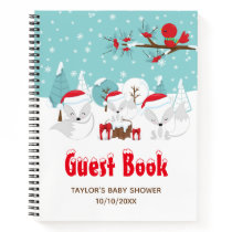 Arctic Fox Christmas Baby Shower Guest Book