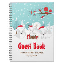Arctic Fox Christmas Baby Shower Guest Book