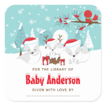 Arctic Fox Christmas Wonderland Bookplate
