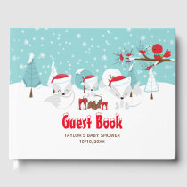Arctic Fox Christmas Woodland Baby Shower Guest Book