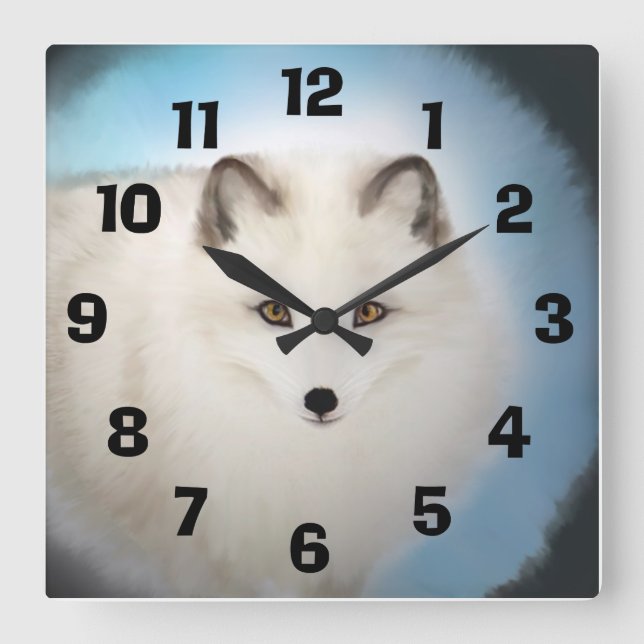 Arctic Fox Clock (Front)