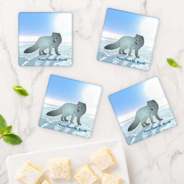 Arctic Fox Coaster Set (In Situ)