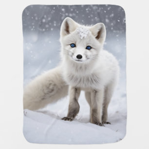 Arctic Fox cub Baby Blanket