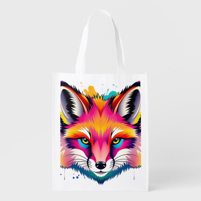 Arctic Fox Ear Muffs Reusable Tote (Front)
