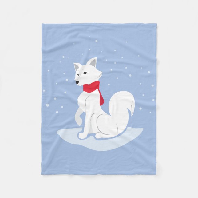 Arctic Fox Fleece Blanket (Front)
