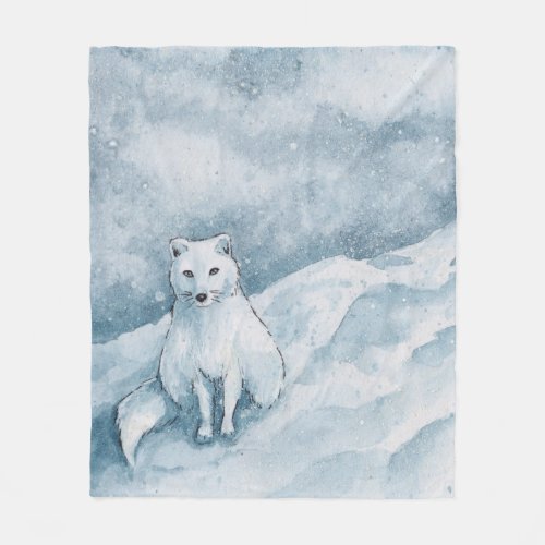 Arctic Fox Fleece Blanket