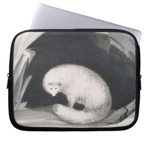 Arctic Fox from Narrative of a Second Voyage in Laptop Sleeve