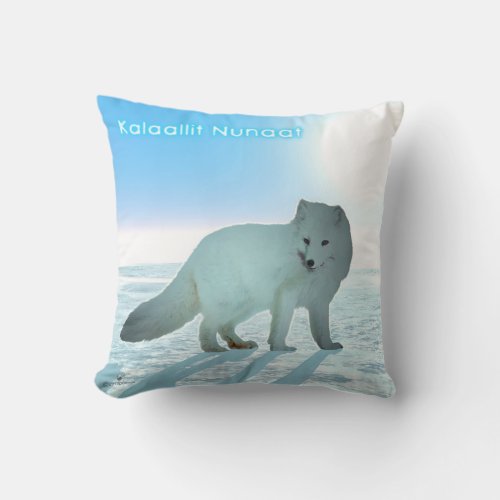 Arctic Fox _ Greenland Throw Pillow