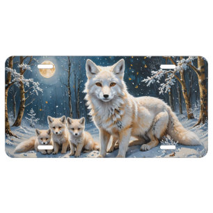ARCTIC FOX IN THE MOONLIGHT LICENSE PLATE