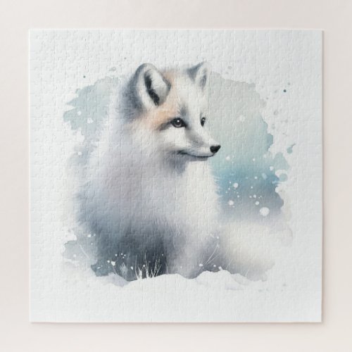 Arctic Fox in Winter REF89 _ Watercolor Jigsaw Puzzle