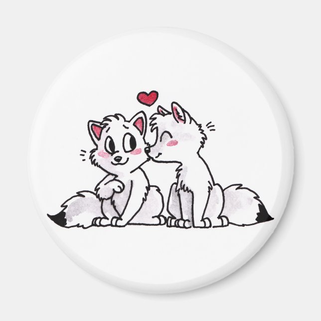 Arctic Fox Kiss Magnet (Front)