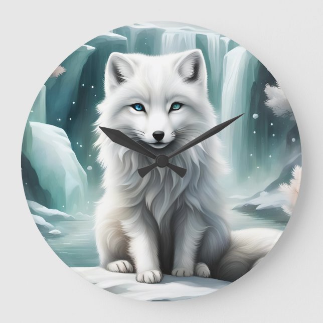 Arctic Fox Large Clock (Front)