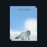 Arctic Fox Letterhead<br><div class="desc">White on white. A digital painting of an Arctic Fox (Vulpes lagopus) on the polar ice. The sun hangs low in the bright blue arctic sky. Do not stare at the sun as it can harm your eyes. Customize by adding your own text. The Arctic Fox is comfortable in deep...</div>