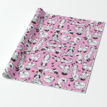 Arctic Fox on Pink Wrapping Paper
