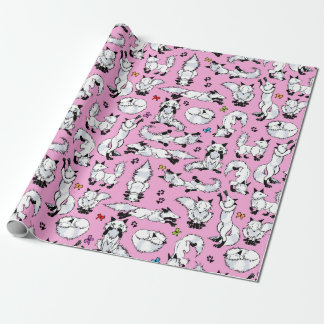 Arctic Fox on Pink Wrapping Paper