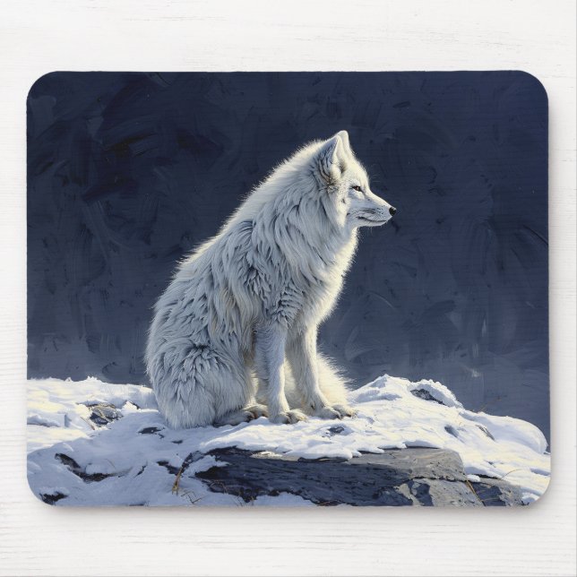 Arctic Fox Painting Mouse Pad (Front)