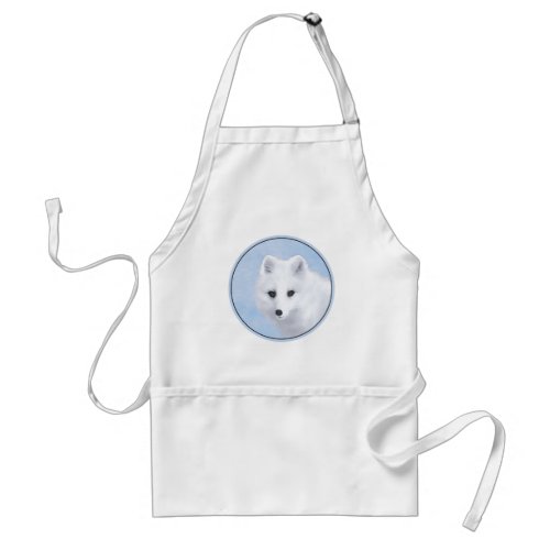 Arctic Fox Painting _ Original Wildlife Art Adult Apron