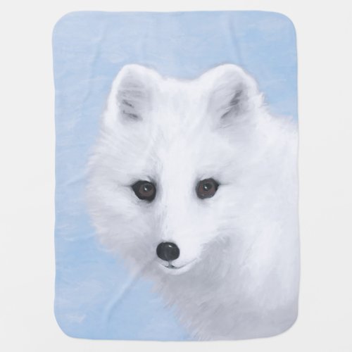 Arctic Fox Painting _ Original Wildlife Art Baby Blanket
