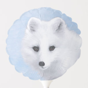 Arctic Fox Painting - Original Wildlife Art Balloon