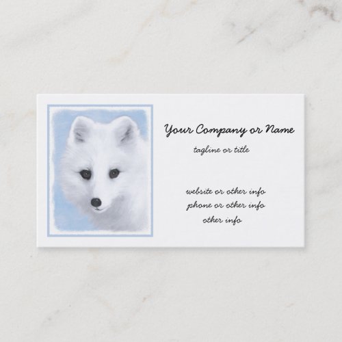 Arctic Fox Painting _ Original Wildlife Art Business Card