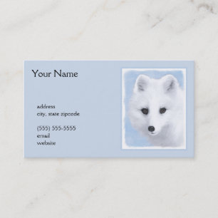 Arctic Fox Painting - Original Wildlife Art Business Card
