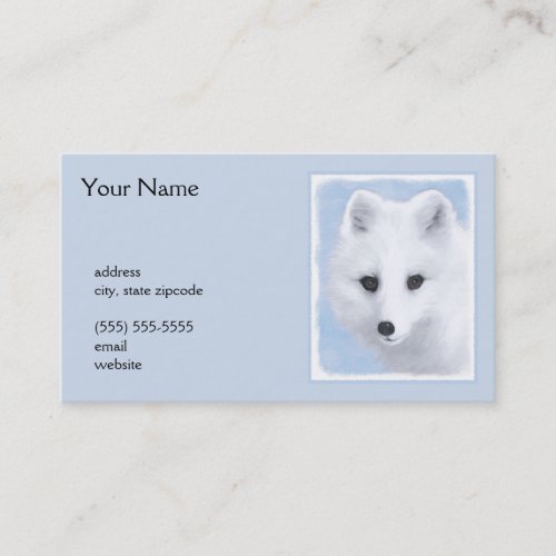 Arctic Fox Painting _ Original Wildlife Art Business Card