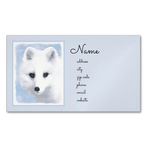 Arctic Fox Painting _ Original Wildlife Art Business Card Magnet