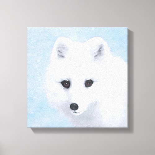 Arctic Fox Painting _ Original Wildlife Art Canvas Print