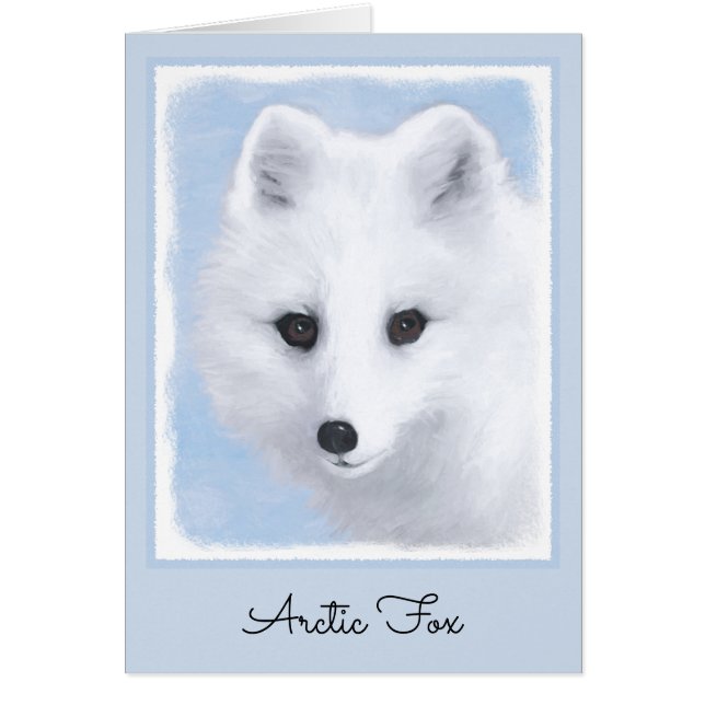 Arctic Fox Painting - Original Wildlife Art Cards (Front)