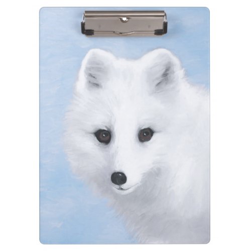 Arctic Fox Painting _ Original Wildlife Art Clipboard