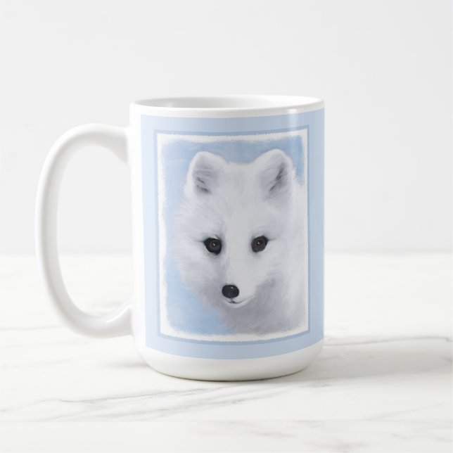 Arctic Fox Painting - Original Wildlife Art Coffee Mug (Left)