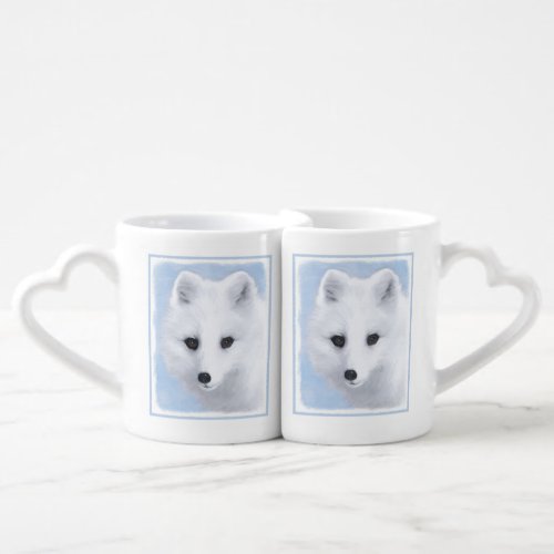 Arctic Fox Painting _ Original Wildlife Art Coffee Mug Set