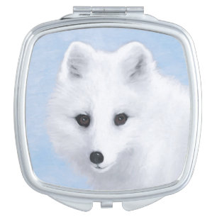 Arctic Fox Painting - Original Wildlife Art Compact Mirror