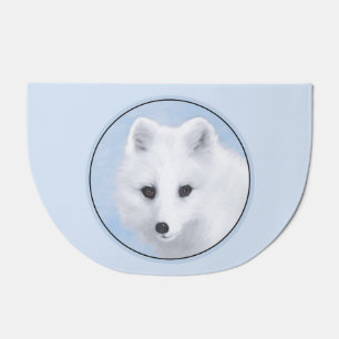 Arctic Fox Painting - Original Wildlife Art Doormat